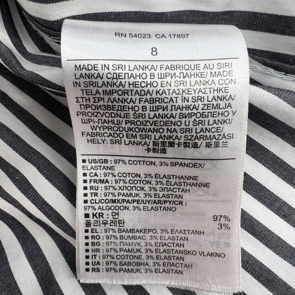 Banana Republic Gray Striped Non Iron Fitted Button Up Blouse Size 8 Women’s - Picture 5 of 5